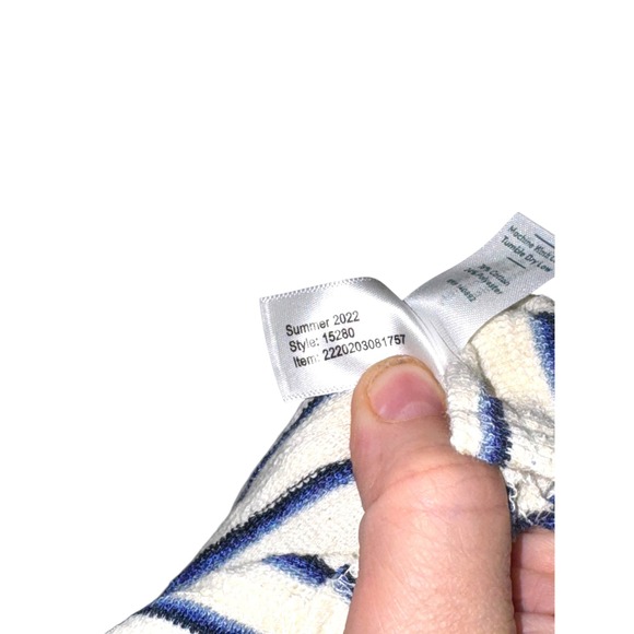 Marine Layer Playa Hoodie Navy Cream Stripe Cotton Blend Pullover | Sz XS | NWT - Picture 9 of 9